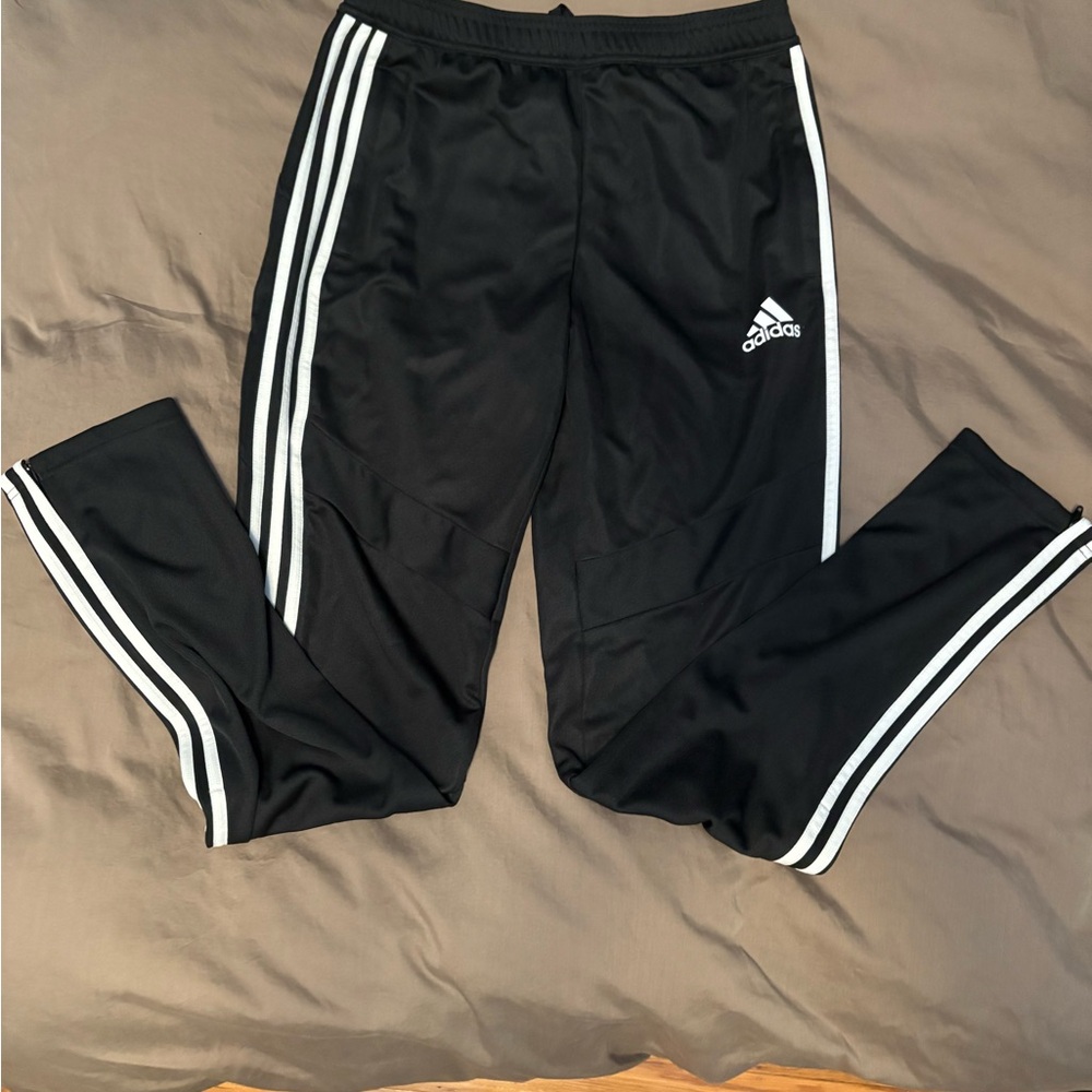 Adidas Kids Black Tiro with White Stripes